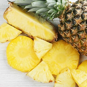 Bromelain is a protein-digesting enzyme that is commonly in fruits such as pineapples.