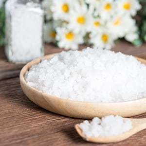 Epsom salt is a natural mineral compound comprised of the minerals magnesium and sulfate.