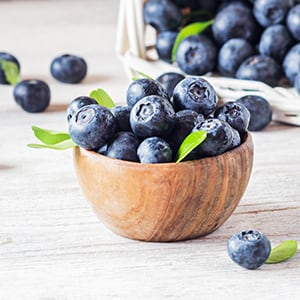 A bowl of blueberries — which are great for improving memory.