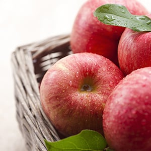 Bucket of apples. Quercetin helps support cardiovascular and respiratory health.