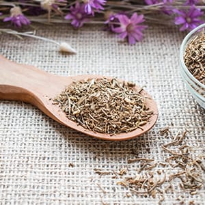 A bowl of valerian root.