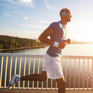 A man running.