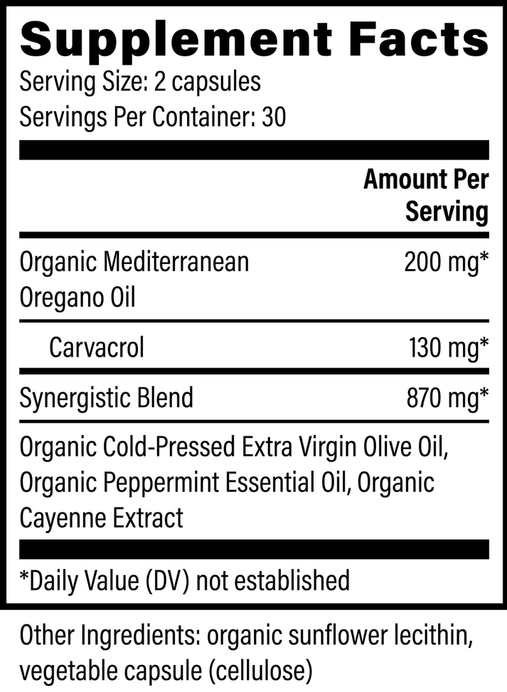 Oregano Oil Capsules - Vegan Liquid Oil of Oregano